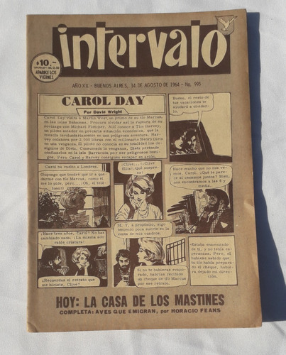 Historieta Comic ** Intervalo ** N° 995 Año 64 Antigua