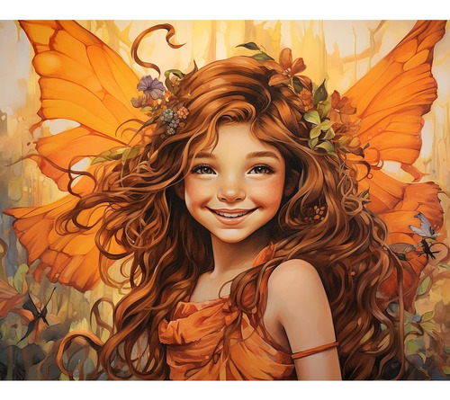 Angel Girl - Pintura De Mariposa Por Bumbers Adultos, P...