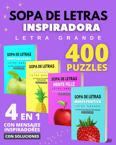 Sopa De Letras Inspiradora, Letra Grande, 4 En 1, En Español