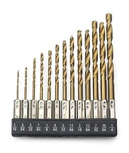 Tooluxe 10171l Hss Titanio Recubierto Drill Bit Hex Caña Set