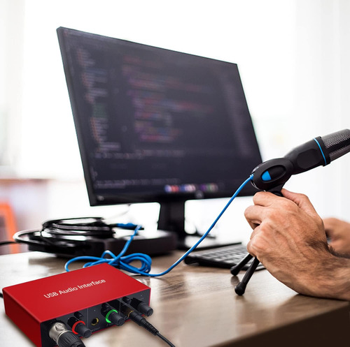 Interfaz De Audio Usb Con Pre Xlr De Micrófono, Interfaz De