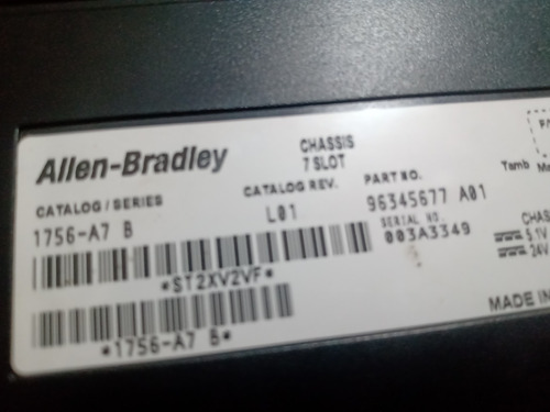 Clp Allen Bradley Controllogix Rack 1756-a7