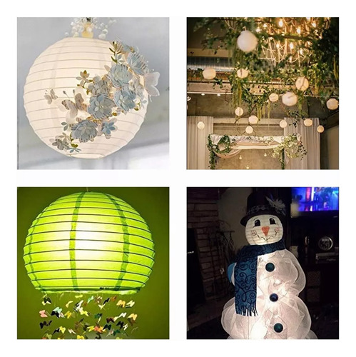 Farol De Papel Blanco Chino, Linternas De Papel Redondas Dec