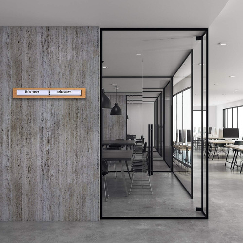 Cloudnola Texttime - Reloj De Madera Para Pared Y Mesa,
