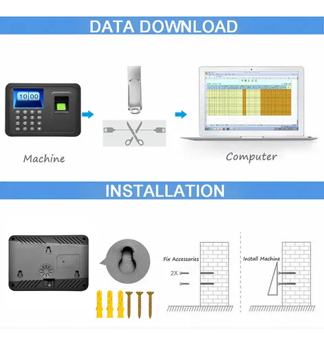 Máquina De Asistencia Con Pantalla Biométrica De Huellas Dac