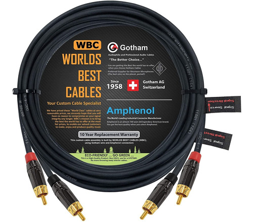 2 Cables De Interconexion Audio Rca Macho A Macho | 7,6m ...