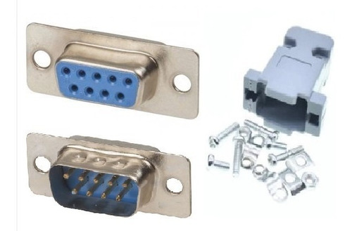 Conector Db9 Soldable Hembra/ Macho Con Carcaza (pack De 4)