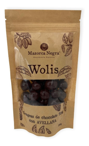 Wolis Grageas Chocolate 70% Con Avellana 150g Mazorca Negra