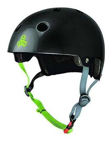 Casco Dual Certificado Triple Eight, Negro Brillante, Xs/s.