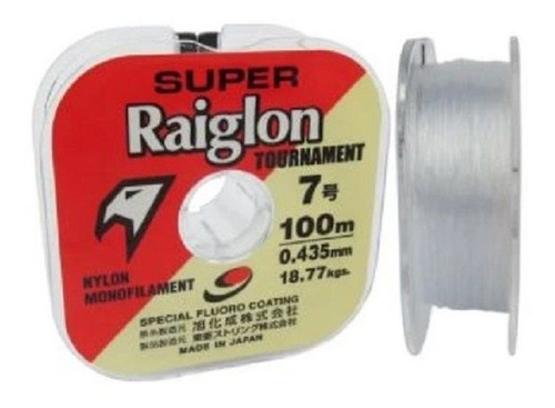 Linha Monofilamento Super Raiglon Branca 0,43mm 41lb 100mts