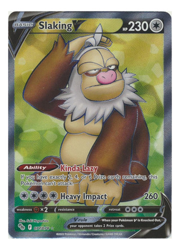 Slaking V - 077/078 - Full Art Ultra Rare - Pokémon Tcg Jcc