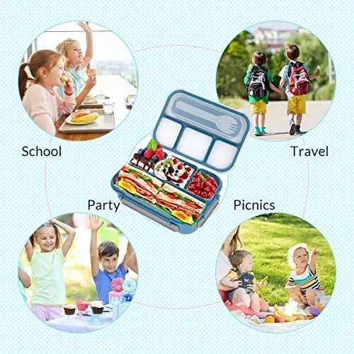 Lonchera Lunch box bento portátil para niños y adultos con 5