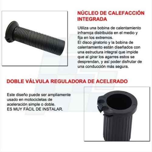 Imagen 5 de 10 de Puños Calefaccionados Termicos Moto No Cubre Puños 22mm