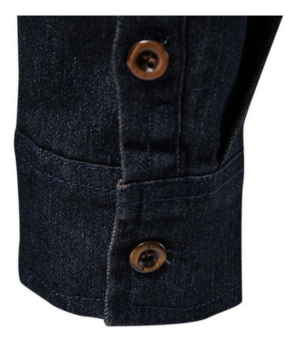 A Camisa De Mezclilla Para Hombre Con Solapa Casual