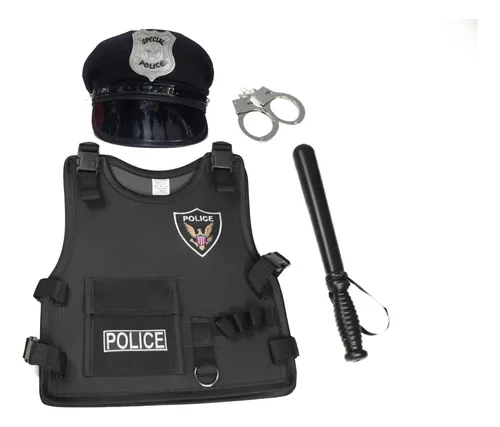 comprar Fantasia Colete Policial Com Acessórios Fbi Kit Infantil