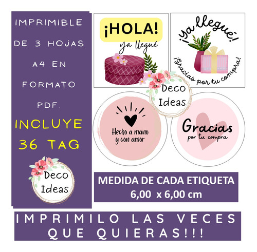 Kit Emprendimiento 06 Gracias Por Tu Compra Tags Etiquetas