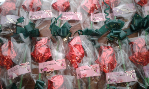 Rosas De Chocolate Dia De La Primavera . Por 25 Unidades