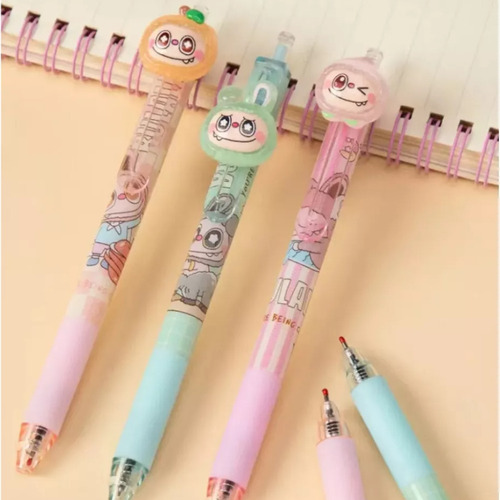 Lapicera Bolígrafo Labubu Friends X3 Unidades Cute Kawaii Surtido Negro