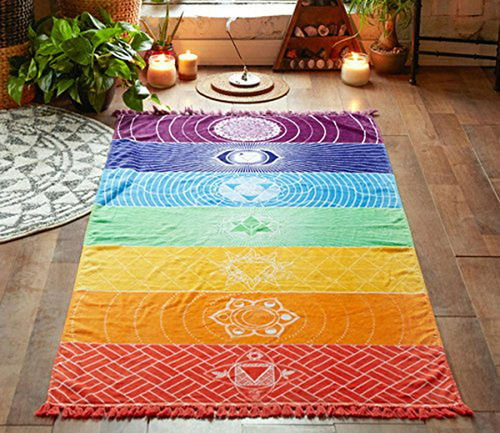 Toalla De Bohemia Individual Arco Iris 7 Chakra Tapestry Man