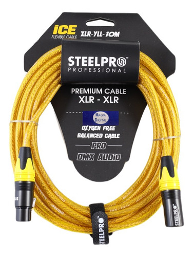 Cable Xlr 3m Balanceado Steelpro Xlr-yll-3m Jack-plug Profesional