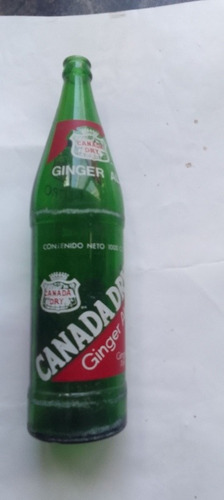 Antigua Botella Canada Dry Ginger Ale 1 Litro 1980