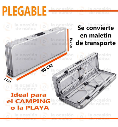 Imagen 3 de 7 de Mesa Plegable Camping Picnic Aluminio Liviana Con Bancos