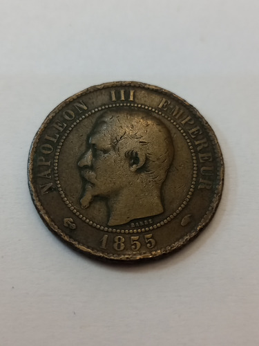 Antigua Moneda Francia 10 Centimos Año 1855 A Muy Buena N742