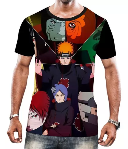 Camiseta Personalizada Infantil Naruto Akatsuki Anime HD