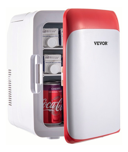 Vevor Mini Refrigerador Pequeño Portátil 12v 45w 10l Rojo