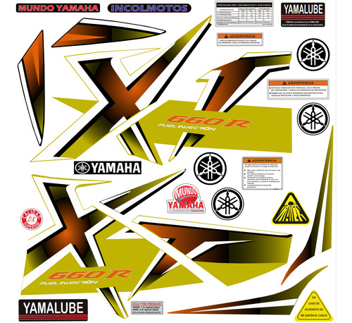 Kit De Calcomanias Xt 660 Laminadas