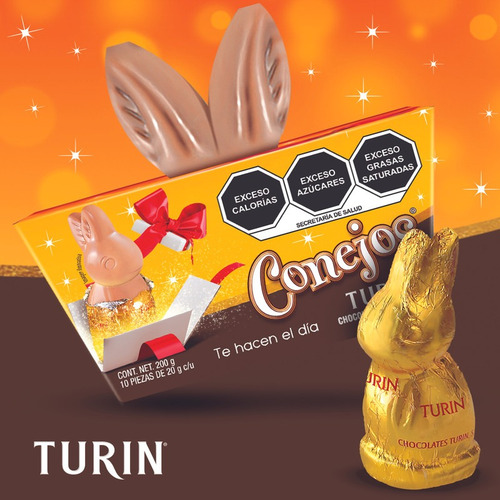 Conejos Chocolates Con Leche Caja 200g Con 10 Piezas