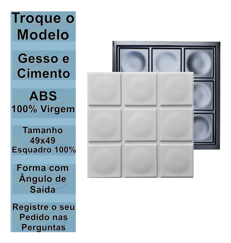 Forma De Gesso 3d Cimentício Abs Molde Pra Placa Parede 3d