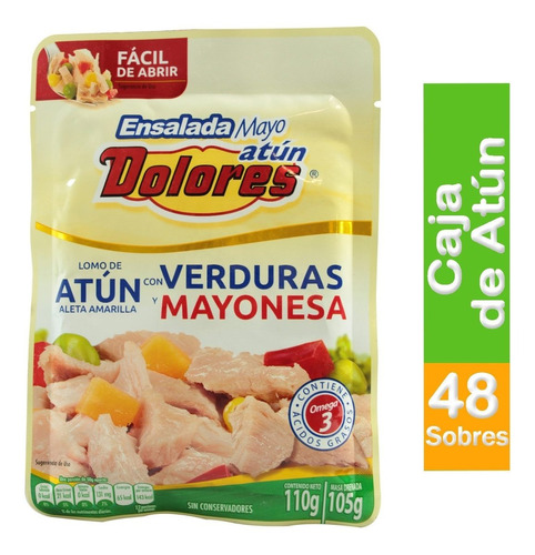 Caja De Atún Dolores Con Verduras Y Mayonesa En Agua 110 Gr