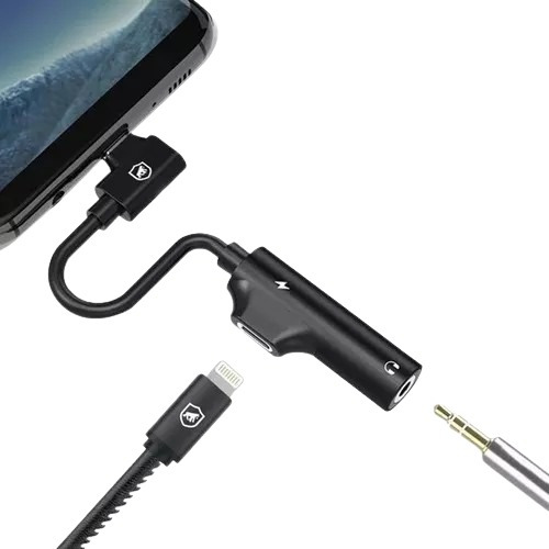 Adaptador Lightning 2 En 1 Carga + Audio