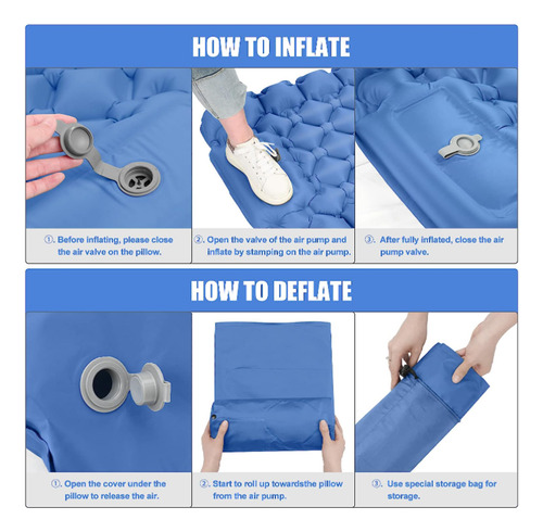 Colchoneta Inflable Para Dormir Con Almohada, Bomba De Pie I