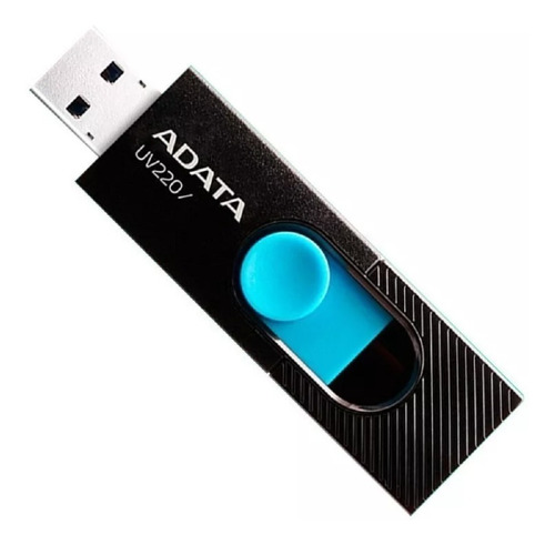 Memoria Usb Adata 64gb 2.0 Uv220 Retractil Negro Azul Nueva