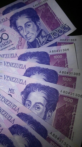 10 Billetes 1000 Bolivares1998 Sin Circular/au Consecutivos