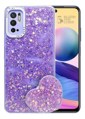 Carcasa Para Xiaomi Redmi Note 10 5g Glitter Con Pop Socket