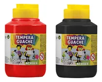 Comprar Kit 2 Potes Tinta Guache Vermelho E Preto 250ml  - Acrilex