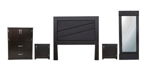 Recamara Minimalista 5pzs Matrimonial Queen Size Moderna Msi