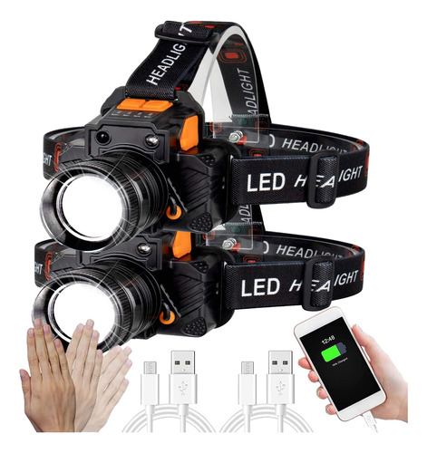 Lmpara Frontal Led Recargable Con Sensor De Movimiento, Sper