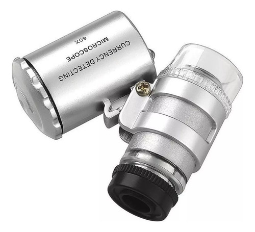 Lupa Mini Microscopio Relojero Con Luz Led 60x Varios Usos