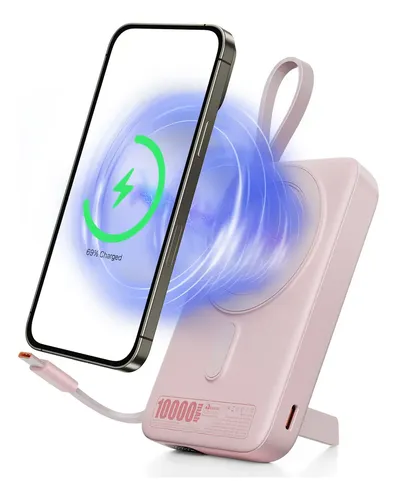 Power Bank Magnético Rosa: 47% OFF! ⚡