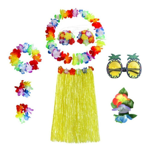 Falda De Fiesta Con Flores Sintéticas Multicolores Y De Plás