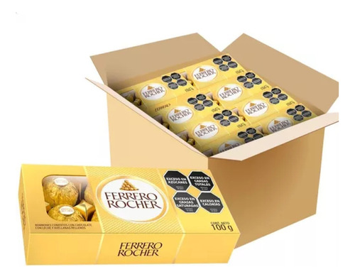 Pack 10 Cajas De 8 Bombones Ferrero Rocher Cada Una