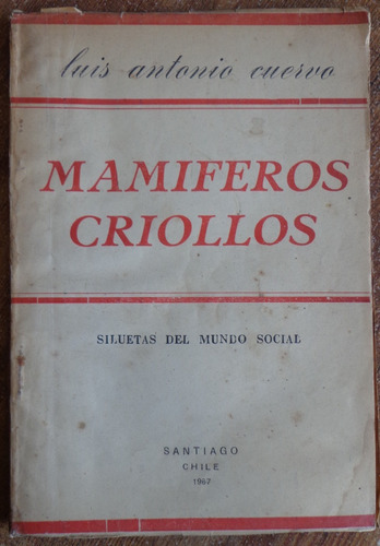 Mamíferos Criollos Siluetas Mundo Social 1937 Cuervo