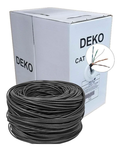 Caixa De Cabo De Rede Deko Cat5e UTP 305m 4 Pares Trançados