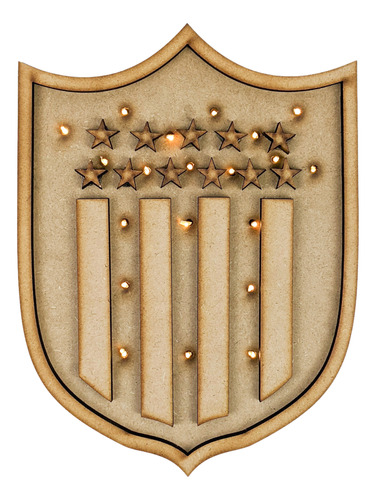 Escudo De Peñarol, Proyectarte, Madera Con Luces Led, 23cm