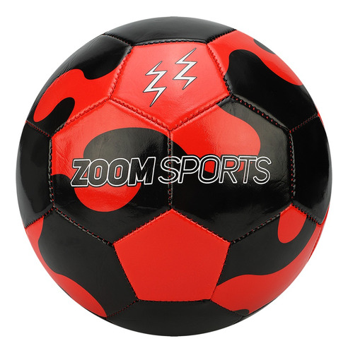 Balon De Futbol Zoom Sports - Manchas Rojo Y Negro