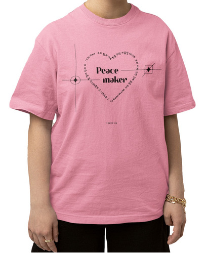 Camiseta Over Peace Maker Rosa